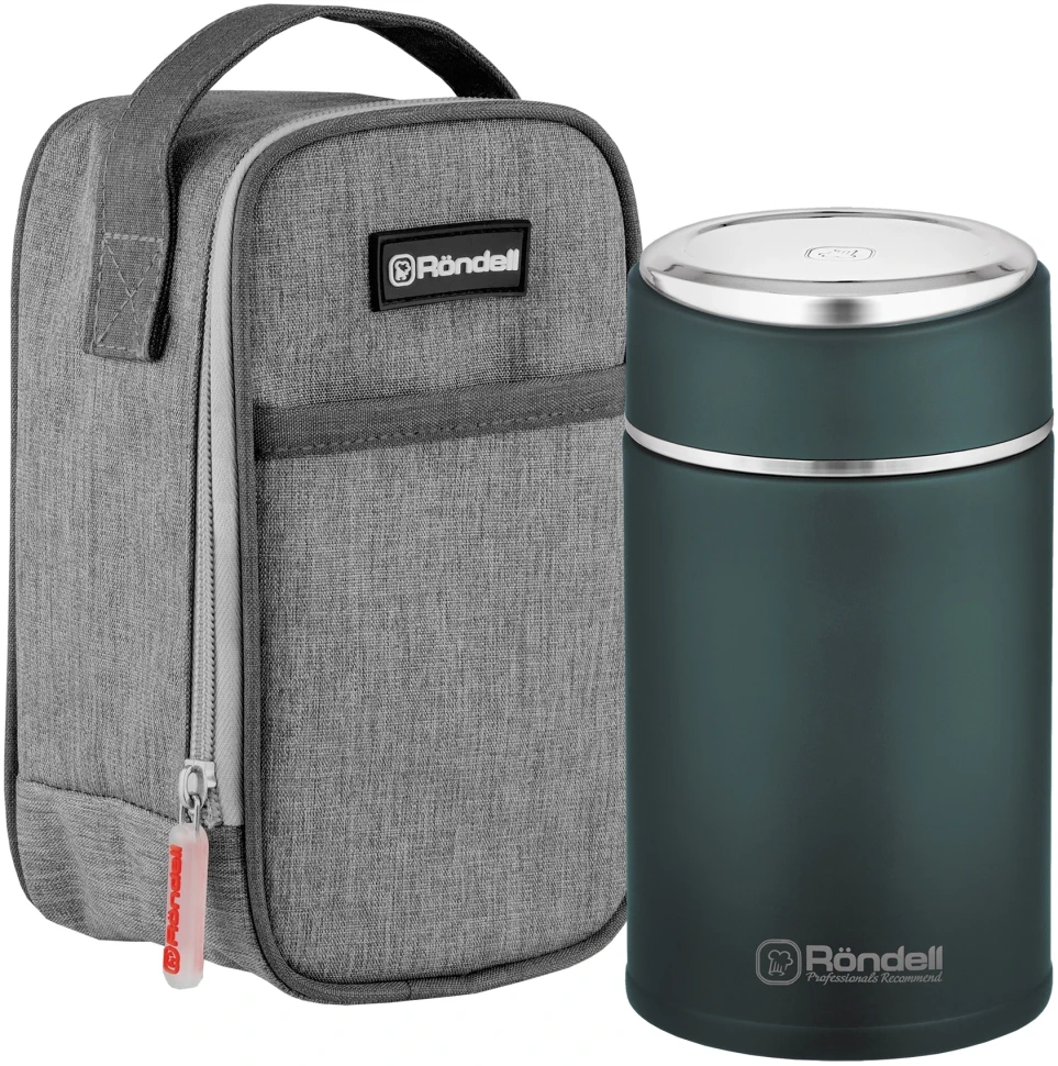 Термос для еды Rondell Aventura RDS-1660 0.7л. морская волна с чехлом картонная коробка  