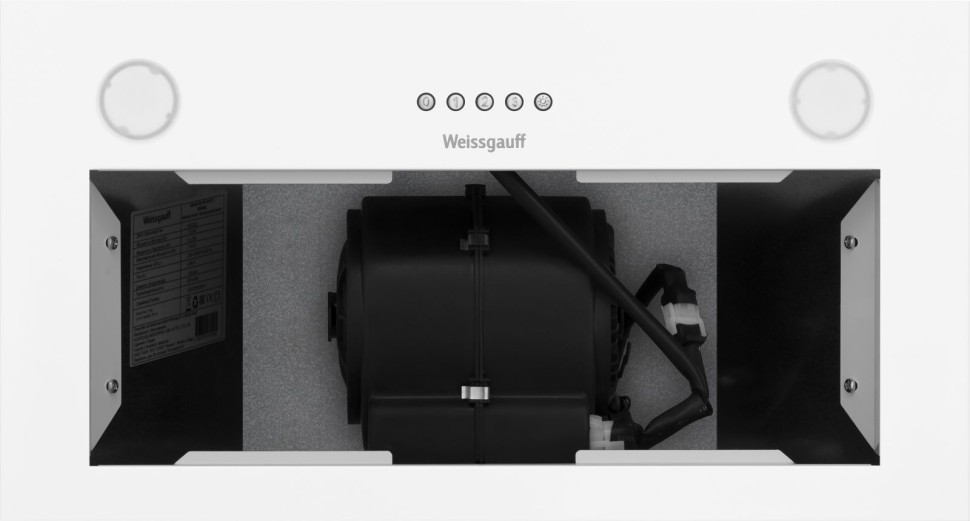 Вытяжка встраиваемая Weissgauff Arum 600 PB White Enamel белый управление: кнопочное (1 мотор)  