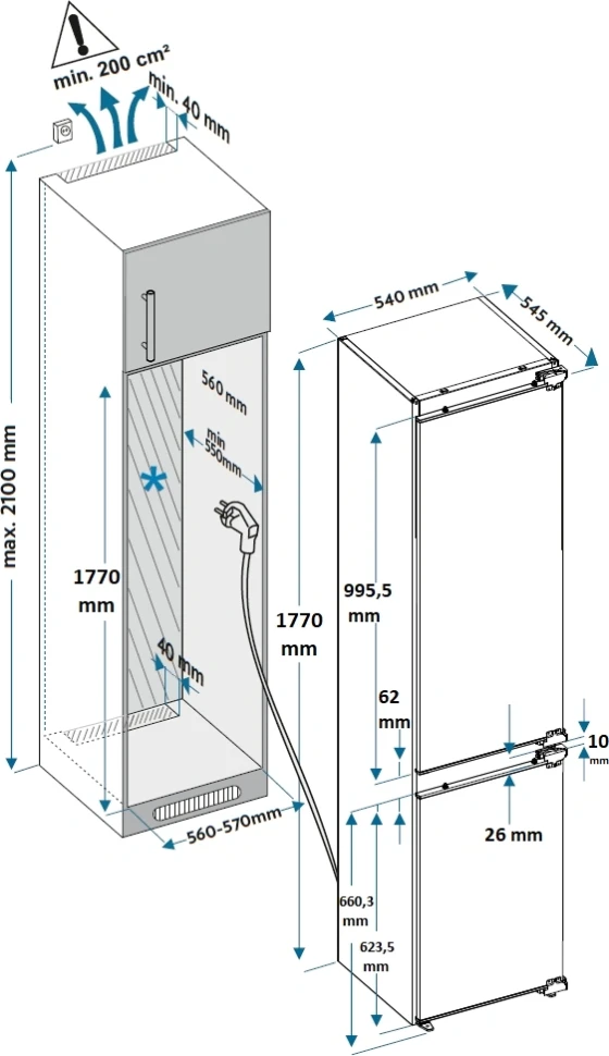 Холодильник Hyundai HBR 1782 2-хкамерн. белый  