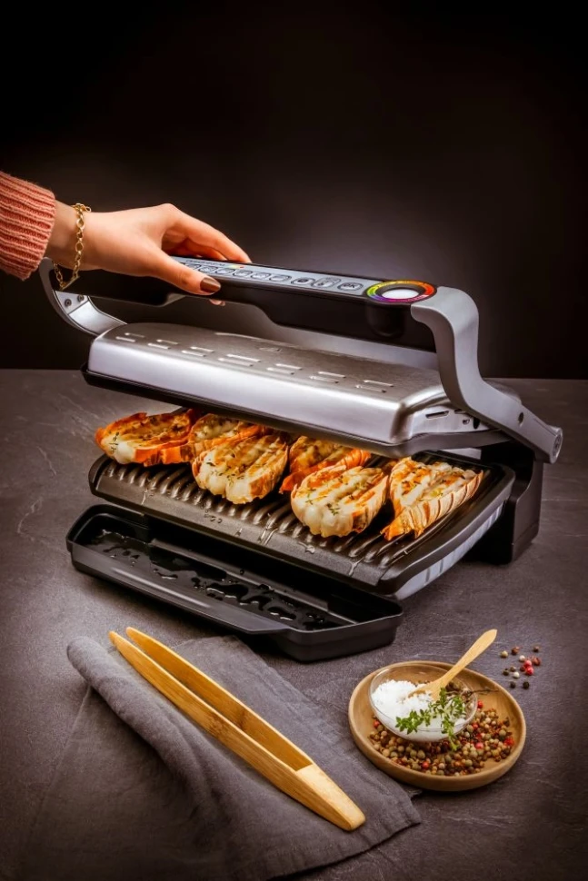 Электрогриль Tefal Optigrill GC724D12 2000Вт серебристый  