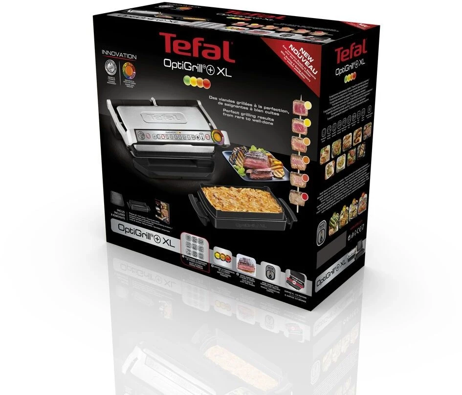 Электрогриль Tefal Optigrill GC724D12 2000Вт серебристый  