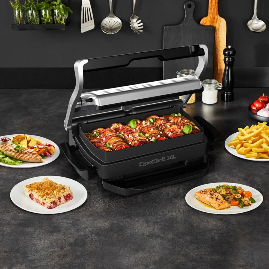 Электрогриль Tefal Optigrill GC724D12 2000Вт серебристый  