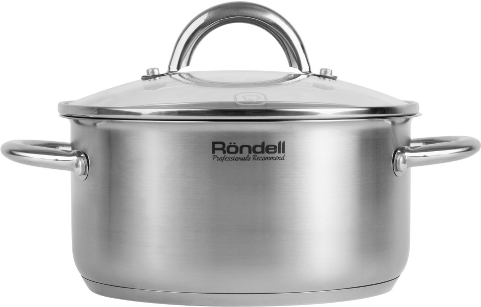 Кастрюля Rondell Point RDS-1312 4.8л. d=24см (с крышкой) стальной  