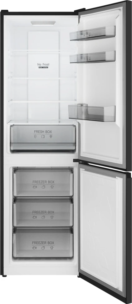 Холодильник Weissgauff WRK 185 Total NoFrost Inverter Black Inox 2-хкамерн. черная сталь инвертер