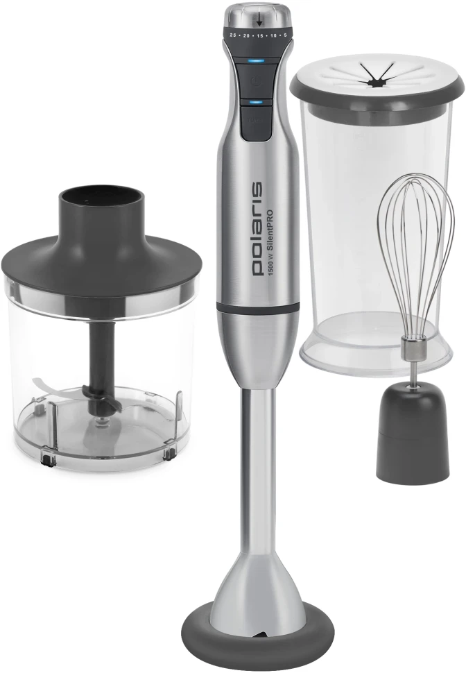 Блендер погружной Polaris Silent PHB 1591L 1500Вт серебристый/черный  