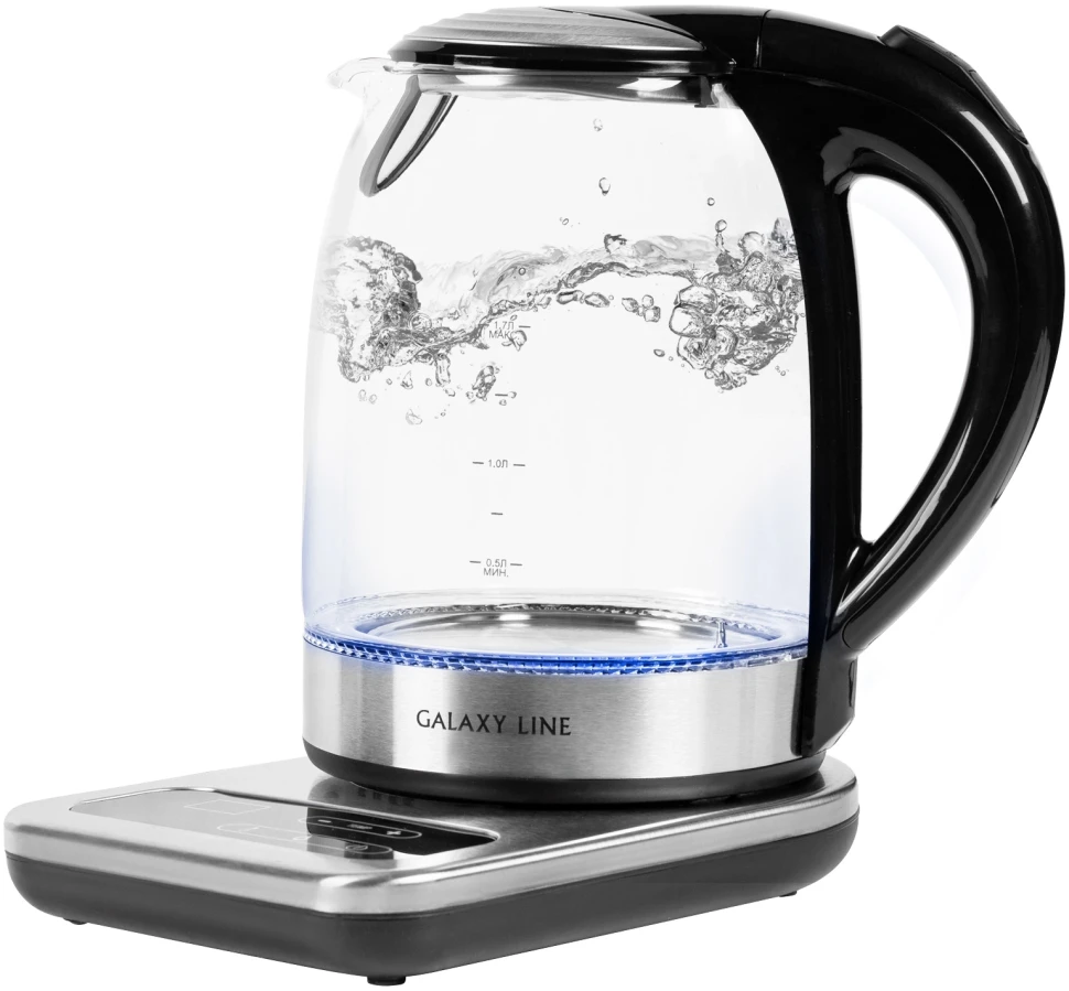 Чайник электрический Galaxy Line GL 0593 1.7л. 2200Вт прозрачный корпус: стекло/металл/пластик (7010105930)  