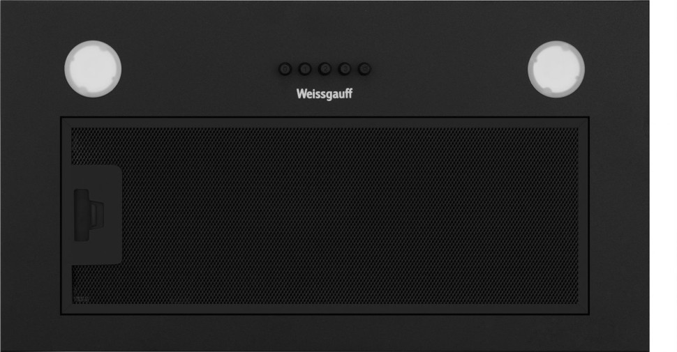 Вытяжка встраиваемая Weissgauff Leaf 600 PB Full Black Enamel черный управление: кнопочное (1 мотор)  