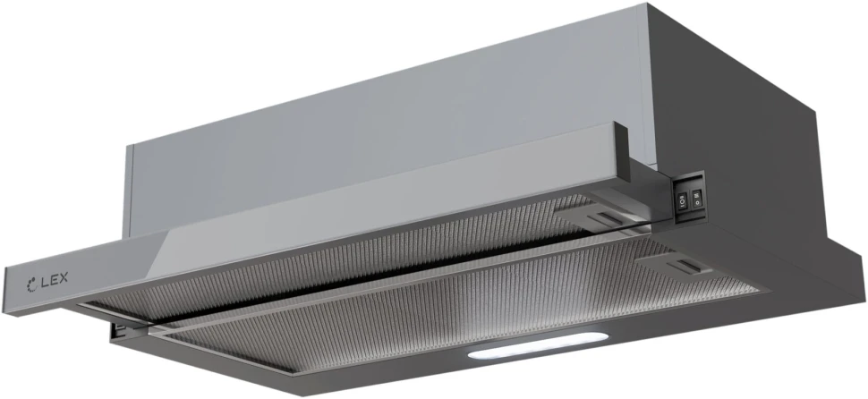Вытяжка встраиваемая Lex Hubble G 600 серый управление: кнопочное (1 мотор)  
