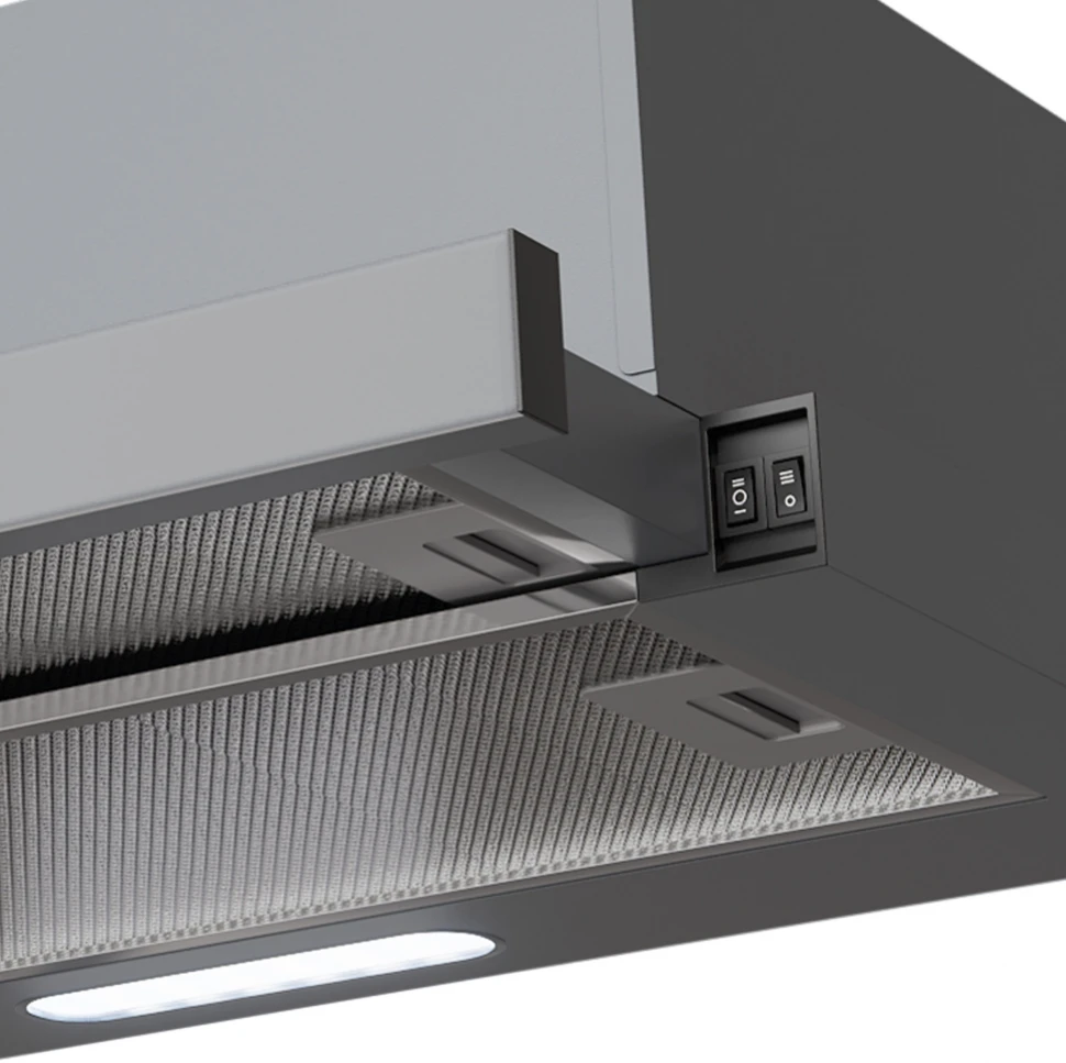 Вытяжка встраиваемая Lex Hubble G 600 серый управление: кнопочное (1 мотор)  
