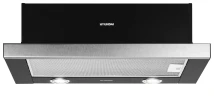 Вытяжка встраиваемая Hyundai HBH 6232 IX нержавеющая сталь/черный управление: кнопочное (1 мотор)  