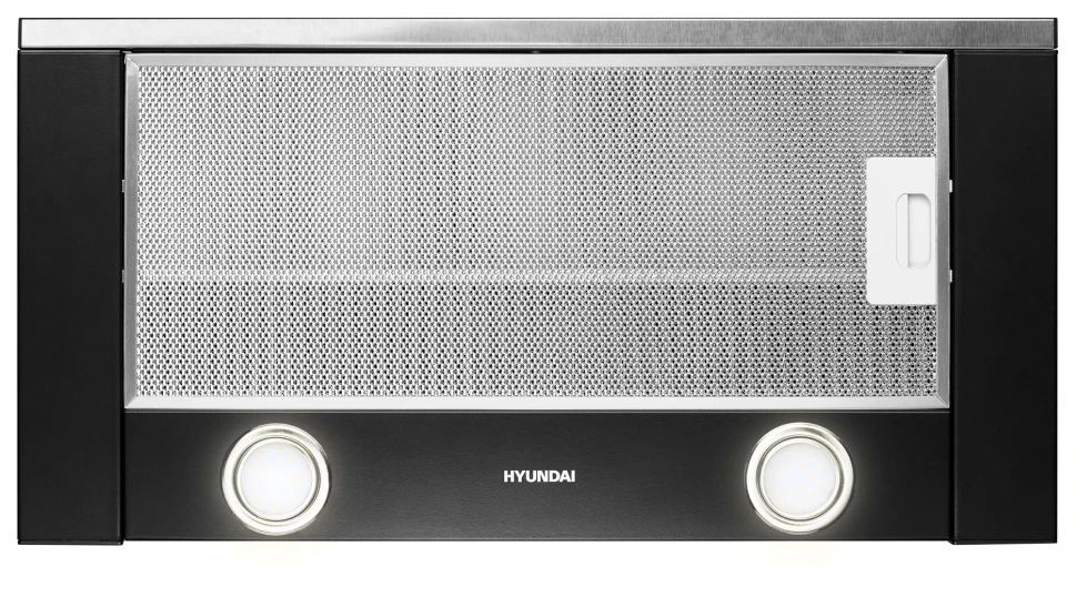 Вытяжка встраиваемая Hyundai HBH 6232 IX нержавеющая сталь/черный управление: кнопочное (1 мотор)  
