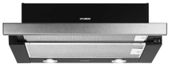 Вытяжка встраиваемая Hyundai HBH 6232 IX нержавеющая сталь/черный управление: кнопочное (1 мотор)  
