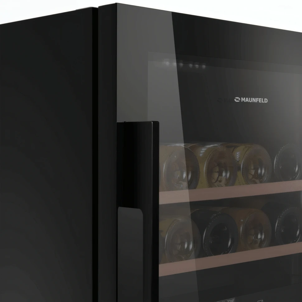 Винный шкаф Maunfeld MFWC-85D28 2-хкамерн. черный глянц.