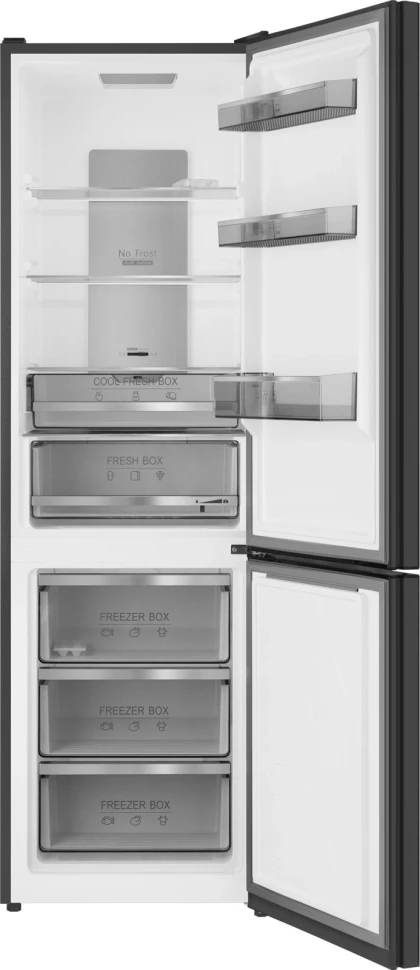 Холодильник Weissgauff WRK 2000 Total NoFrost Inverter Rock Glass 2-хкамерн. графит инвертер
