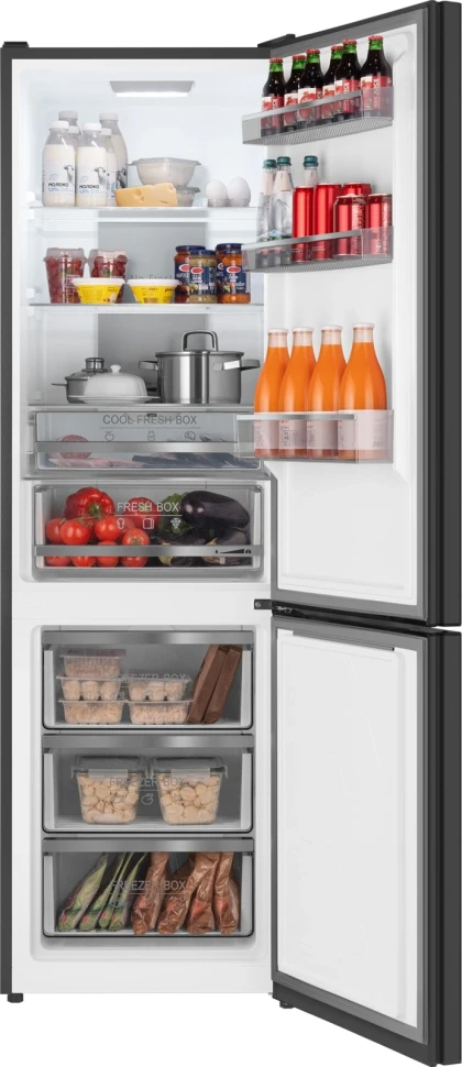 Холодильник Weissgauff WRK 2000 Total NoFrost Inverter Rock Glass 2-хкамерн. графит инвертер