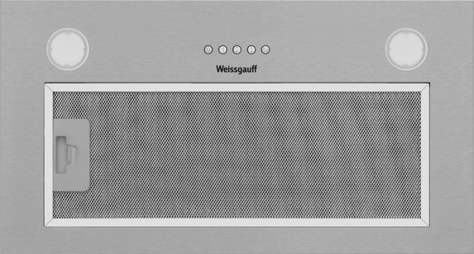 Вытяжка встраиваемая Weissgauff Root 600 PB Inox нержавеющая сталь управление: кнопочное (1 мотор)  