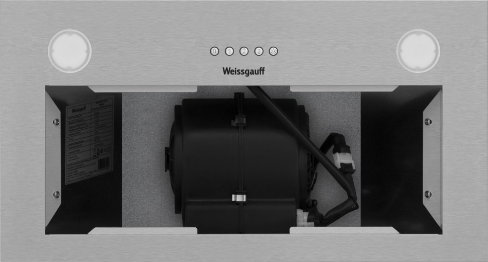 Вытяжка встраиваемая Weissgauff Root 600 PB Inox нержавеющая сталь управление: кнопочное (1 мотор)  