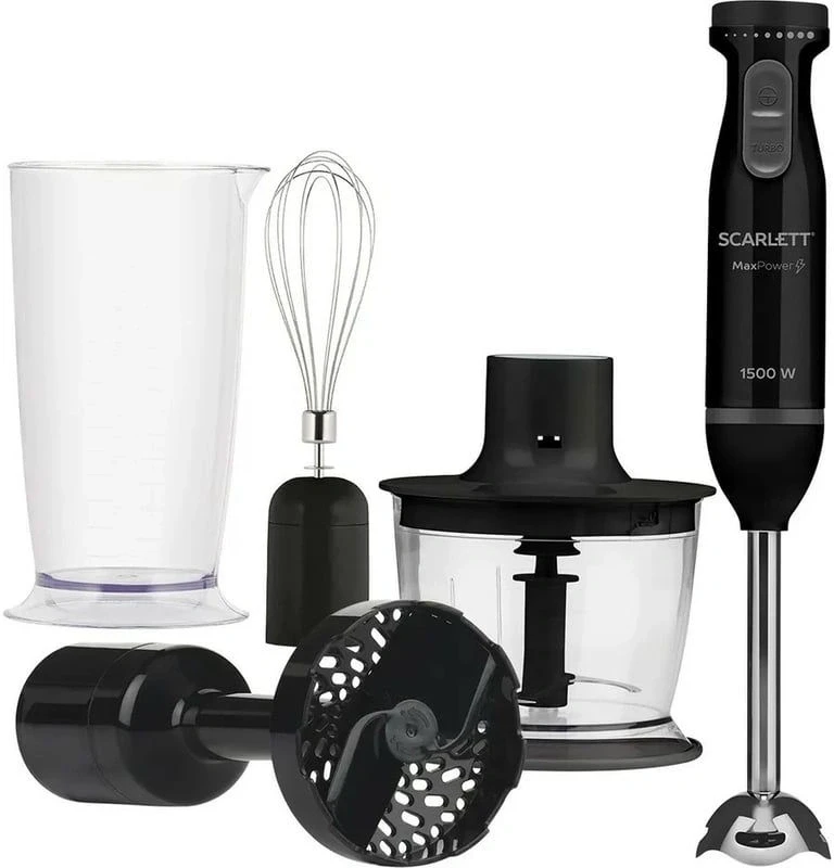 Блендер погружной Scarlett SC-HB42M47 1500Вт черный/серебристый