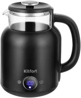 Чайник электрический Kitfort КТ-6725 1.5л. 1200Вт черный корпус: пластик/стекло