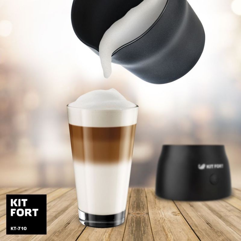 Капучинатор Kitfort КТ-710 стационар. 250мл черный  