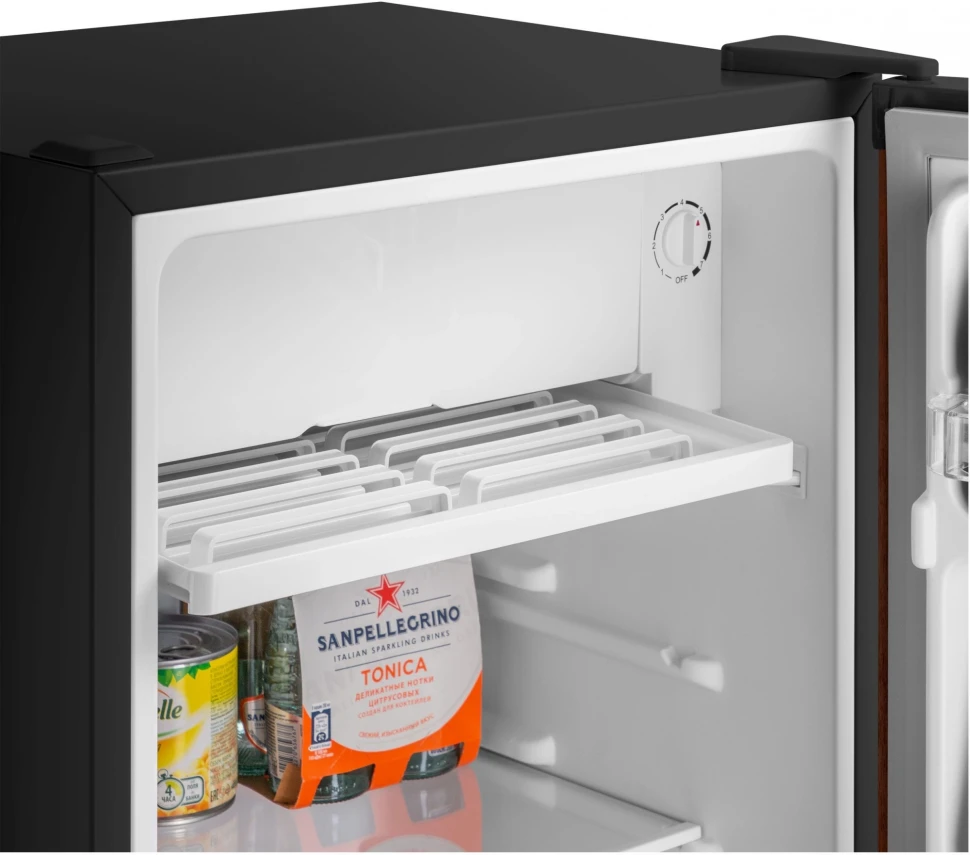 Холодильник Maunfeld MFF83WD 1-нокамерн. дерево/черный мат.