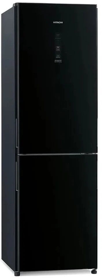 Холодильник Hitachi R-BG410PUC6X GBK 2-хкамерн. черный стекло инвертер