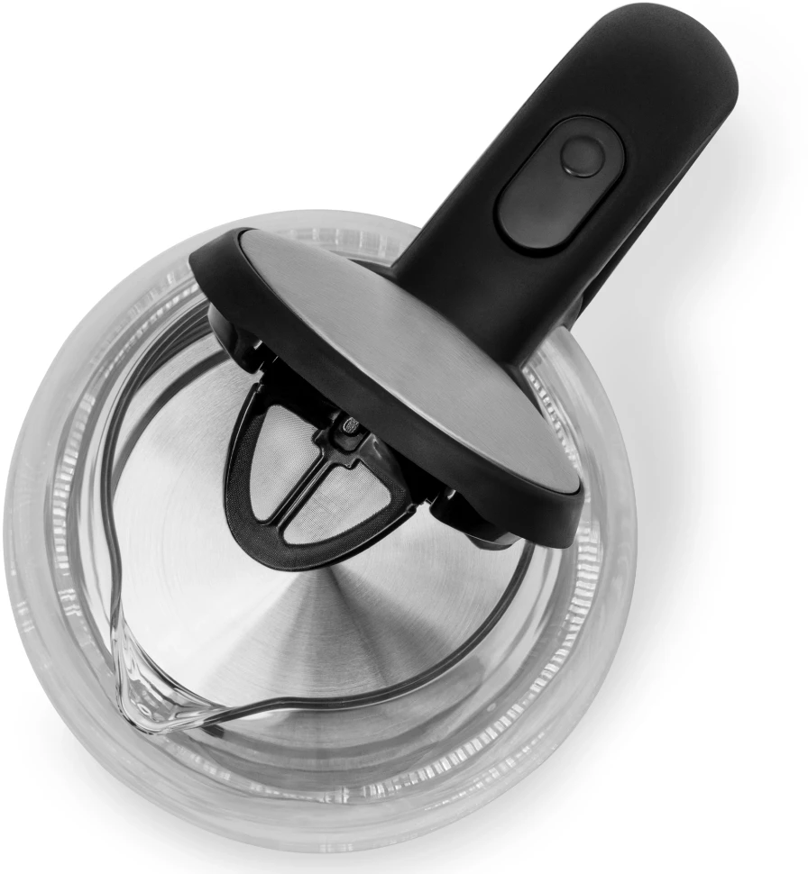 Чайник электрический Vitek VT-7046 1.7л. 2200Вт прозрачный/черный корпус: пластик/стекло  