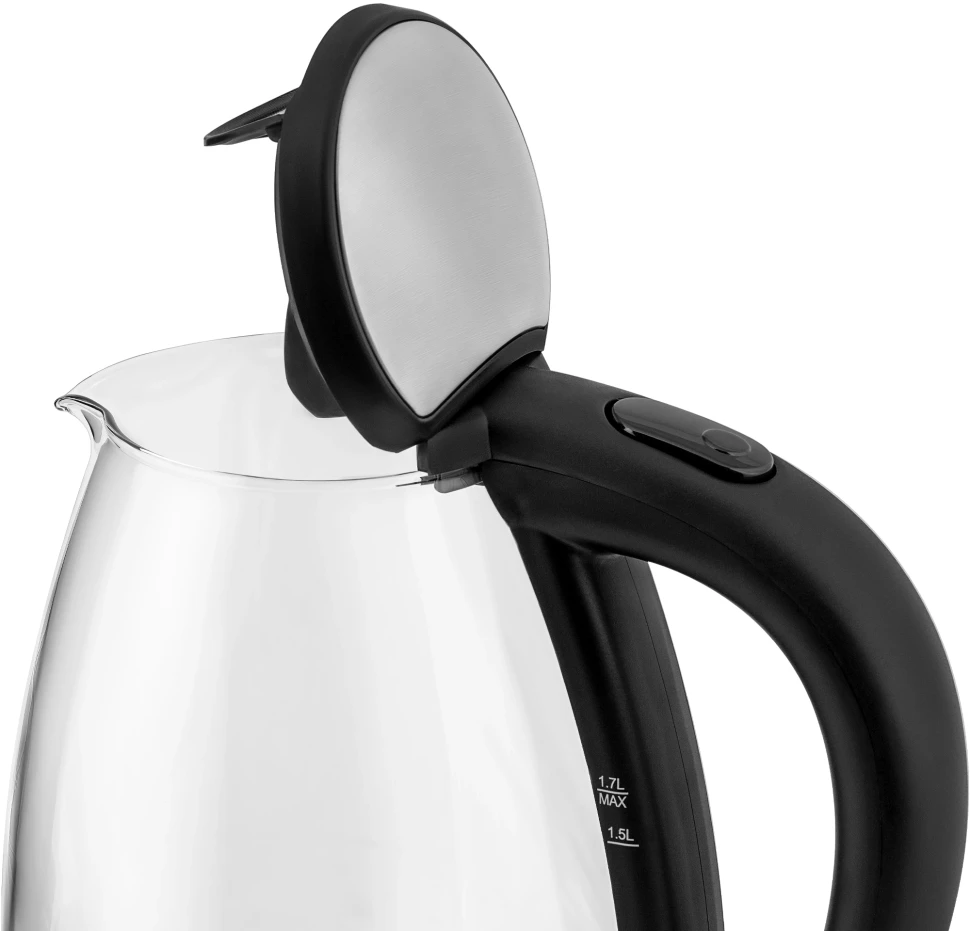 Чайник электрический Vitek VT-7046 1.7л. 2200Вт прозрачный/черный корпус: пластик/стекло  