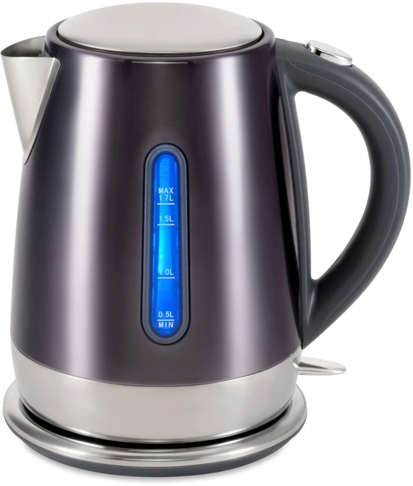 Чайник электрический Hyundai HYK-S7777 1.7л. 2200Вт графит/серебристый корпус: металл  