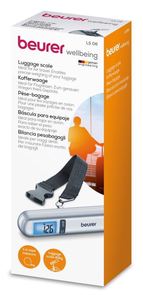 Весы багажные электронные Beurer LS06 макс.вес:40кг серебристый  