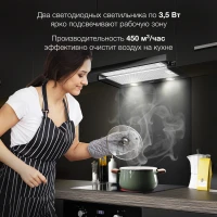 Вытяжка встраиваемая Hyundai HBH 6236 BG черный управление: кулисные переключатели (1 мотор)