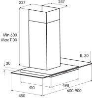 Вытяжка каминная Jet Air Molly P 90 INX нержавеющая сталь управление: кнопочное (1 мотор)