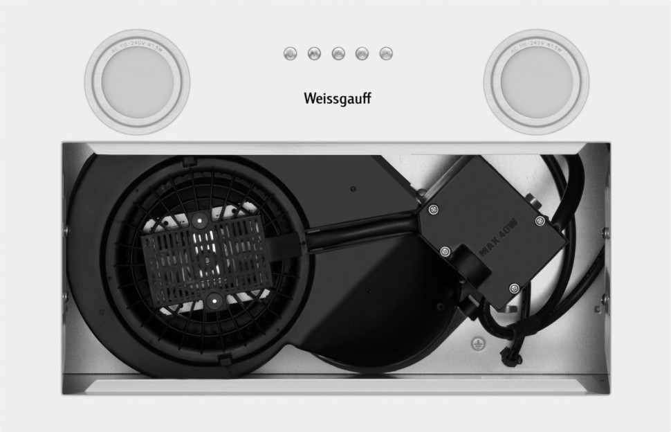 Вытяжка встраиваемая Weissgauff Box 452 White белый управление: кнопочное (1 мотор)  