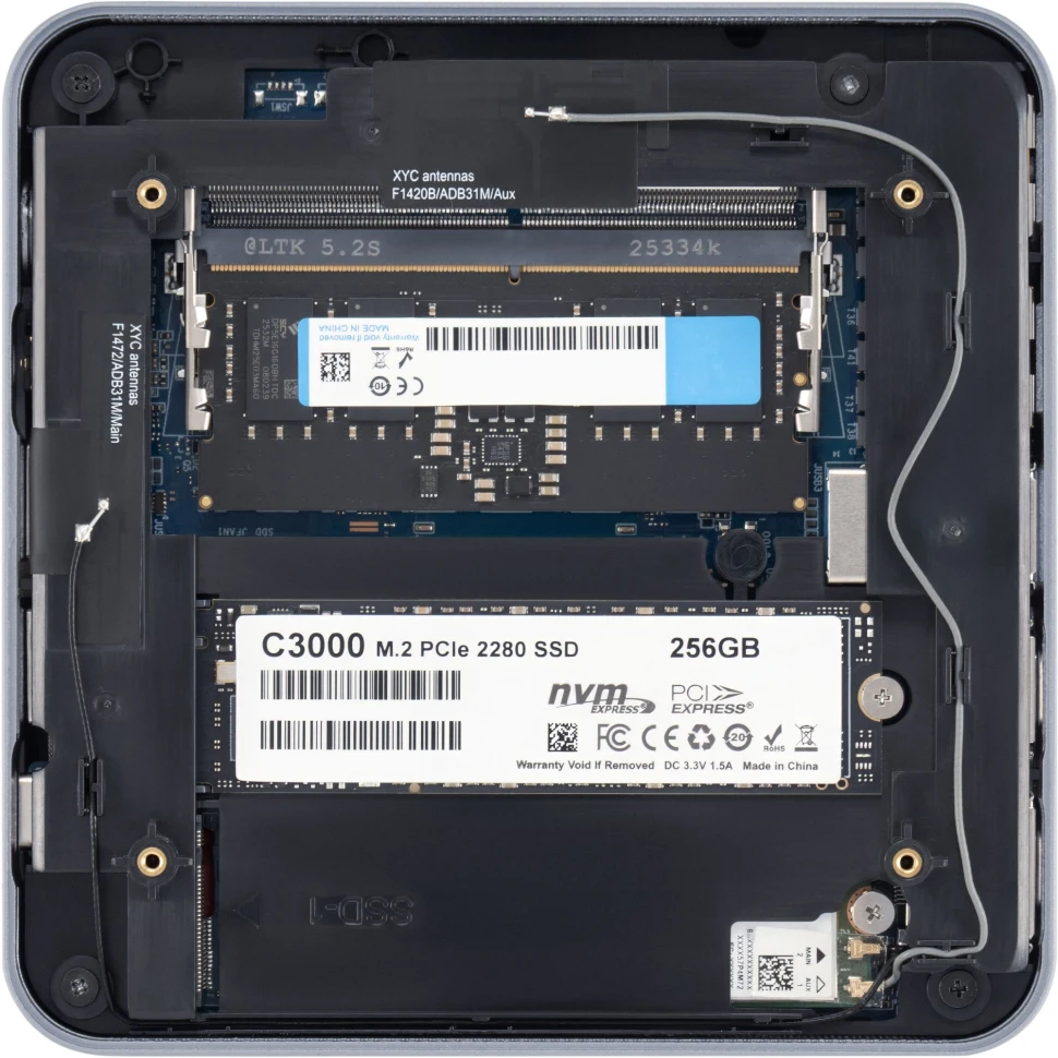 Неттоп IRU Tactio 515 i5 12450H (2) 16Gb SSD512Gb UHDG Windows 11 Pro 64 2xGbitEth WiFi BT 100W серый (2108530)  