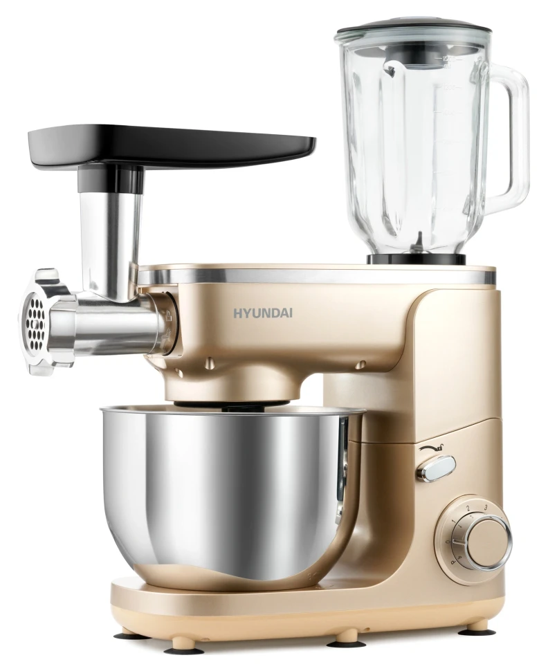 Кухонная машина Hyundai HYMS7451 планетар.вращ. 1400Вт золотистый  
