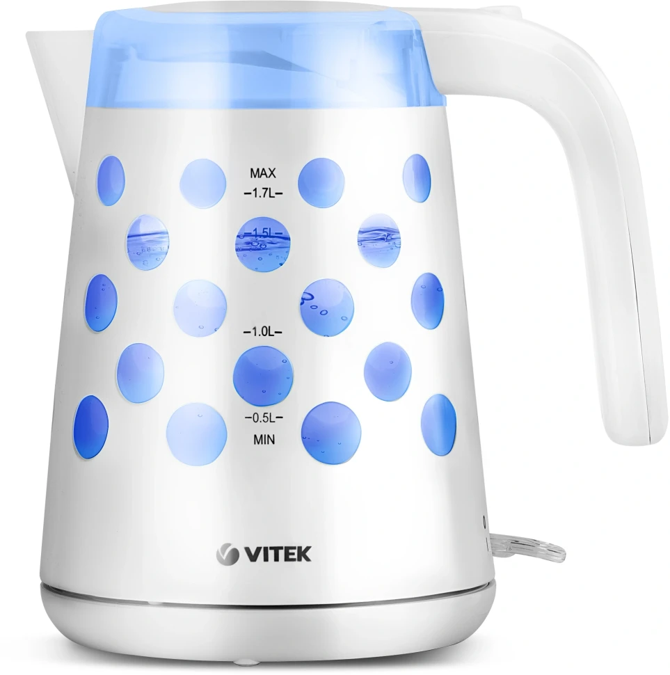 Чайник электрический Vitek VT-7048 1.7л. 2200Вт белый корпус: пластик  
