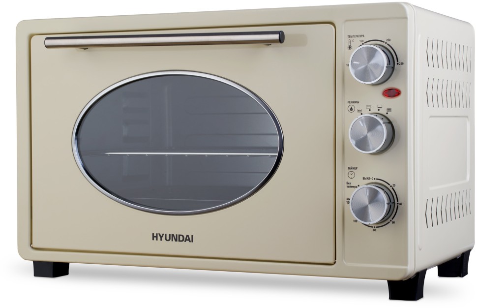 Мини-печь Hyundai MIO-HY084 33л. 1500Вт бежевый/хром