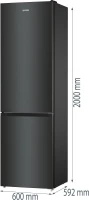 Холодильник Gorenje NRK6202EBXL4 2-хкамерн. черный мат.
