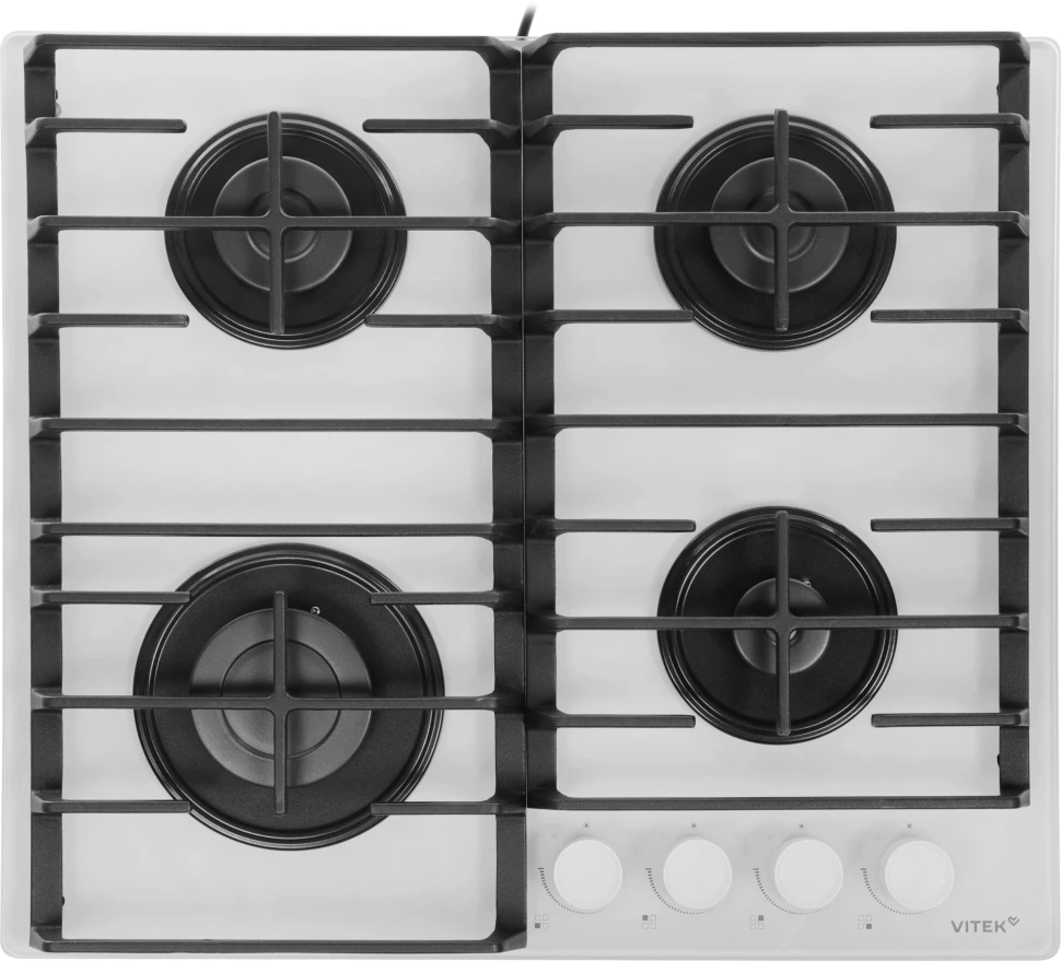 Газовая варочная поверхность Vitek VGH 6420 WG стекло белое  