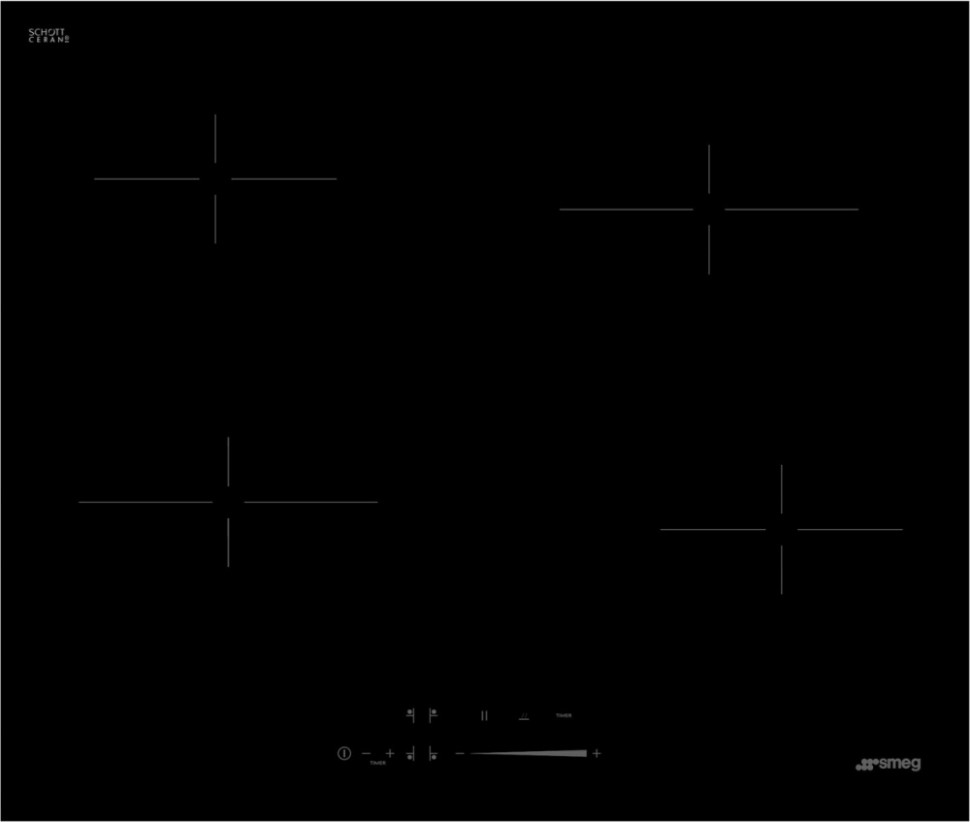 Стеклокерамическая панель Smeg SE464TD