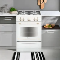 Плита Газовая Gefest ПГ 6100-02 0185 белый/золотистый (эмалированная крышка) реш.чугун