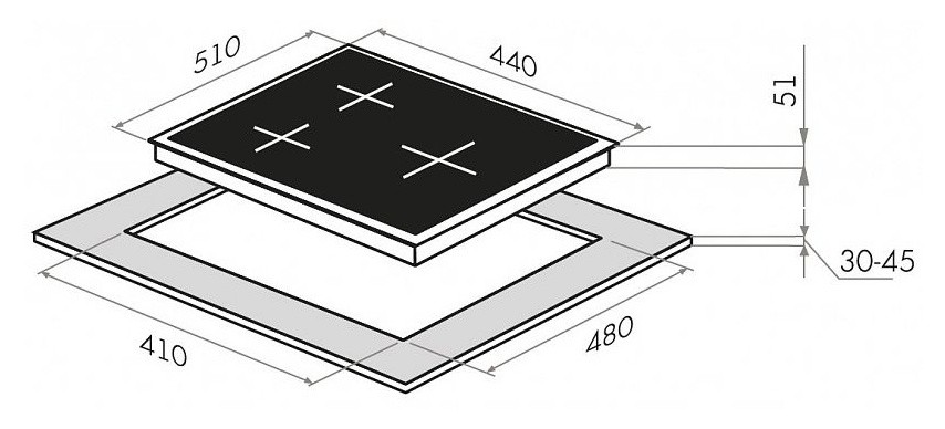 Газовая варочная поверхность Maunfeld EGHG.43.33CB\G черный  