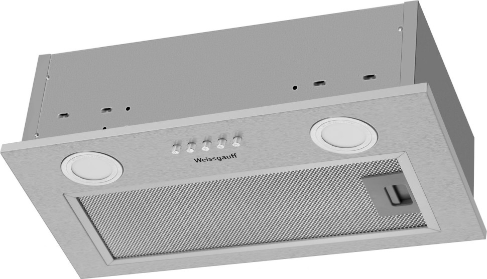 Вытяжка встраиваемая Weissgauff Box 455 Inox нержавеющая сталь управление: кнопочное (1 мотор)  