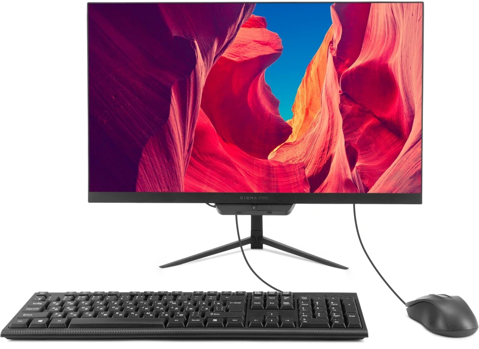 Моноблок Digma Pro Base 23.8" Full HD i3 12100 (3.3) 8Gb SSD512Gb UHDG 730 CR Windows 11 Pro GbitEth WiFi BT 90W клавиатура мышь Cam черный 1920x1080