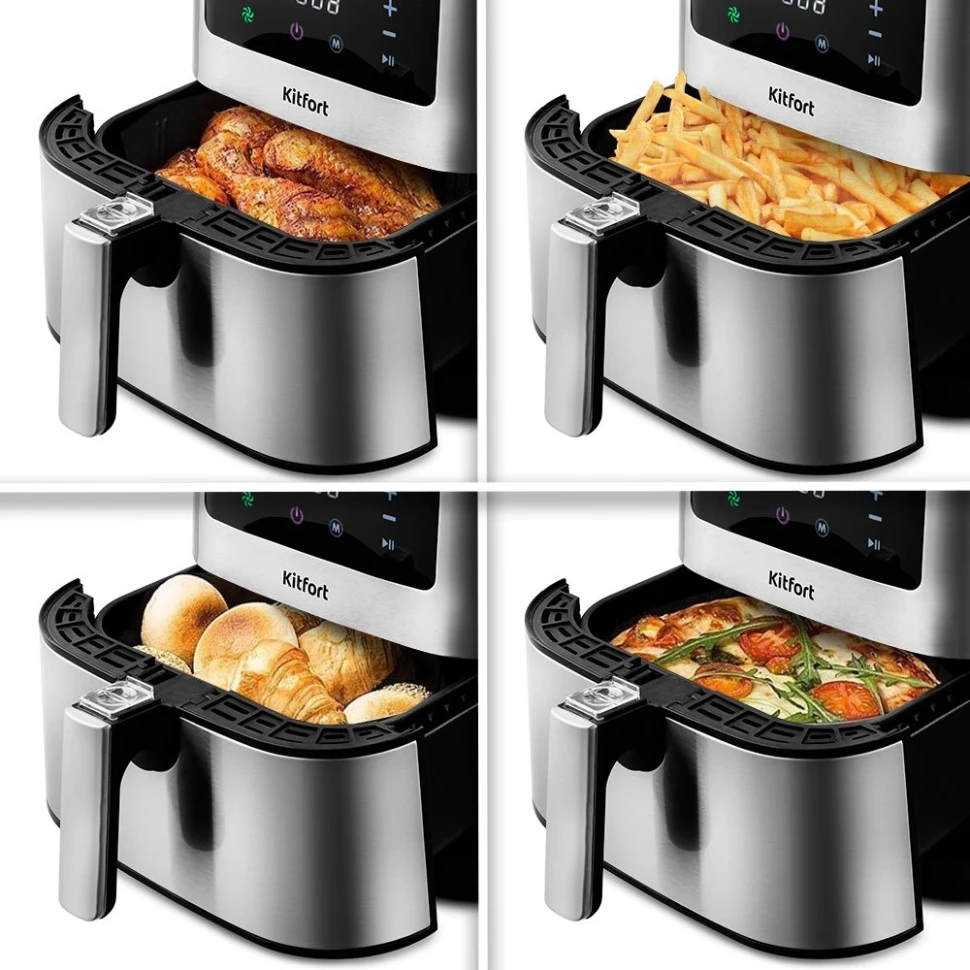 Аэрогриль Kitfort KT-2228 5.5л 1700Вт серебристый (КТ-2228)