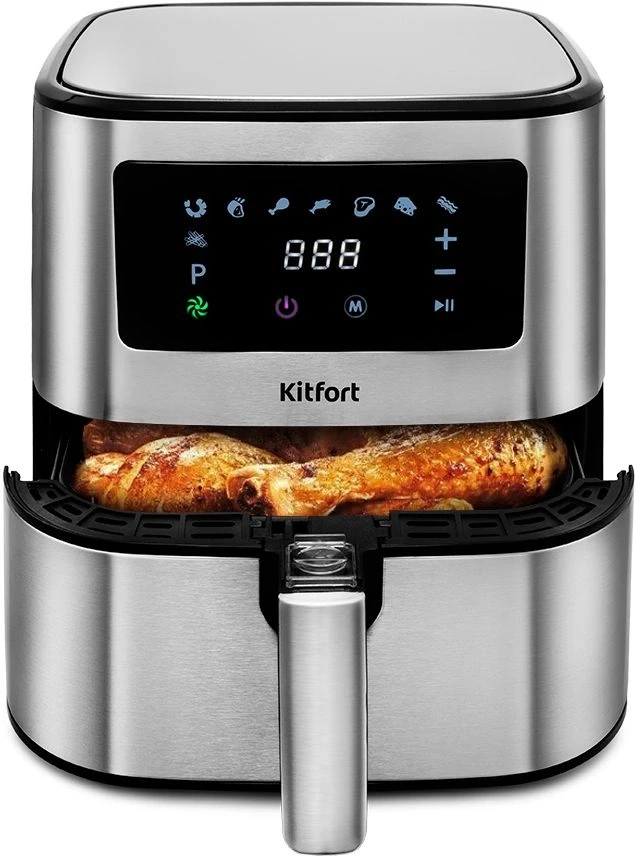Аэрогриль Kitfort KT-2228 5.5л 1700Вт серебристый (КТ-2228)