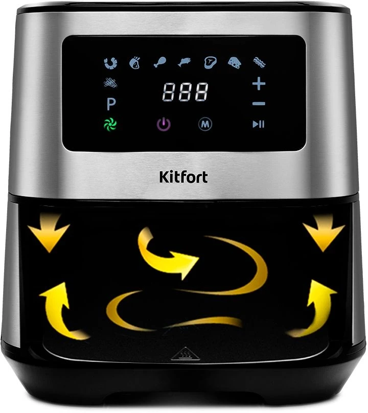 Аэрогриль Kitfort KT-2228 5.5л 1700Вт серебристый (КТ-2228)