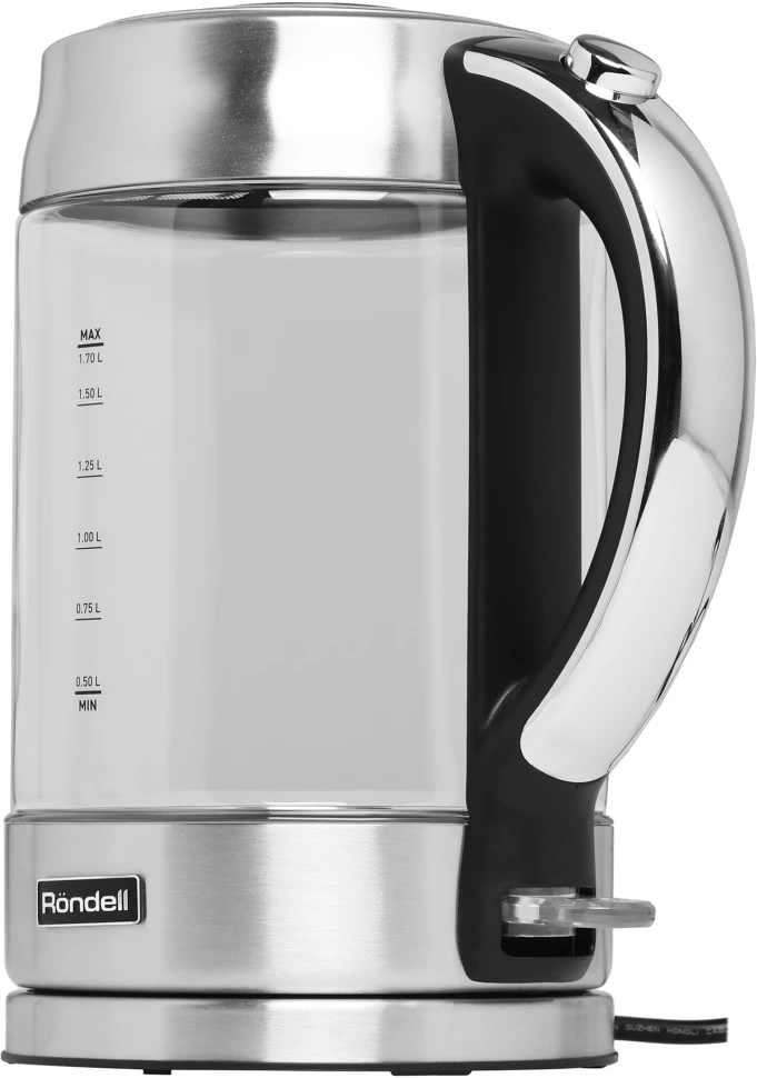 Чайник электрический Rondell 1001-RE-01 1.7л. 2200Вт серебристый корпус: стекло/металл (RDE-1001)  