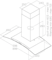 Вытяжка каминная Elica Circus IX/A/60 нержавеющая сталь управление: кнопочное (1 мотор)