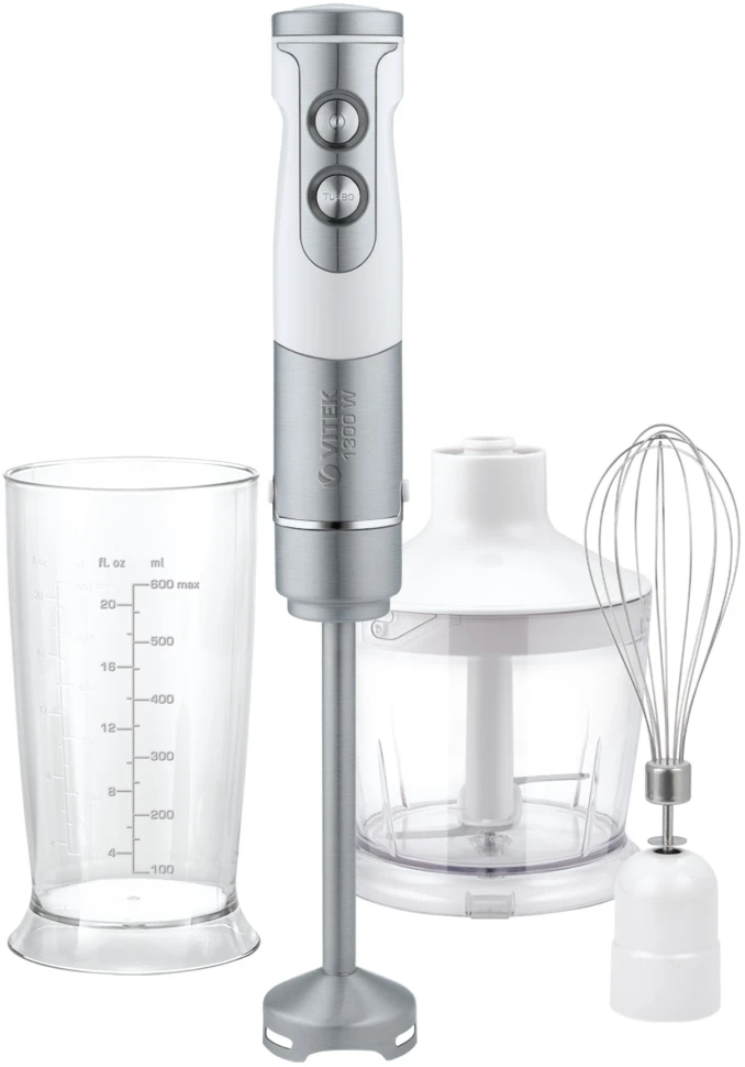 Блендер погружной Vitek VT-8543 1300Вт белый/серебристый  